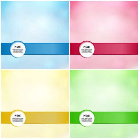 Stylish fashion card of business poster with banner for info, in four colorsのイラスト素材