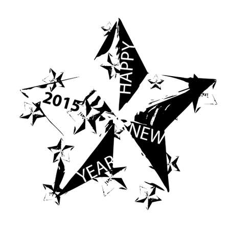 Vector modern Happy new year 2015 card with starsのイラスト素材