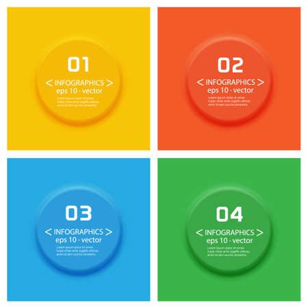 Abstract Vector color 3D button setのイラスト素材