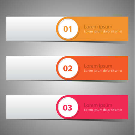 Set vector progress banners / variations in colorのイラスト素材