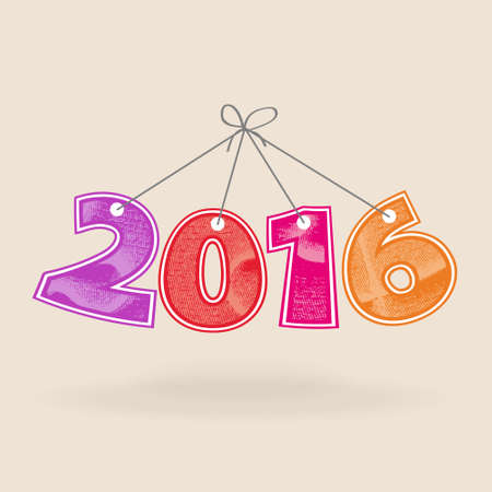 Abstract numbers 2016 New Year\'s headlineのイラスト素材