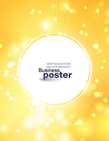 Stylish yellow-orange poster with a button in the middle. Design layout template Stylish yellow-orange poster with a button in the middle. Design layout template