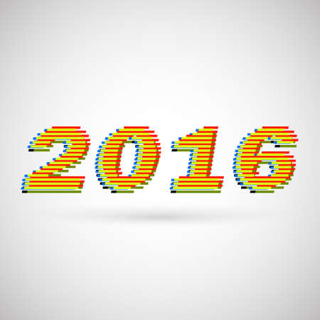 Happy New Year 2016, numbers headline the linesのイラスト素材