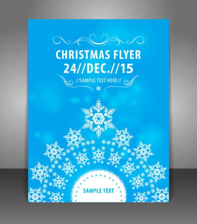 Christmas Poster Template with snowflakesのイラスト素材