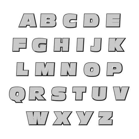 3D vector gray Alphabet. Use for designのイラスト素材