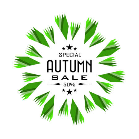 Autumn Sale background badge on white background.のイラスト素材