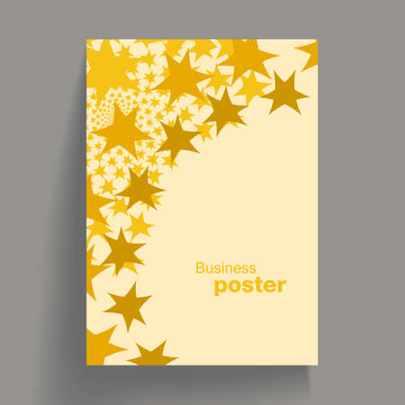 Stylish Vector abstract leaflet, Flyer design template with starsのイラスト素材