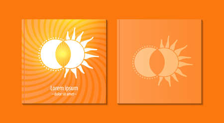 Creative brochure and annual report cover design templates of icon Luna and Moon. Vector illustrations.のイラスト素材