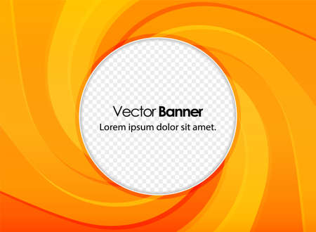 Abstract orange power banner with whirlpool. Stylish business vector presentation of art poster. Place for your text.のイラスト素材