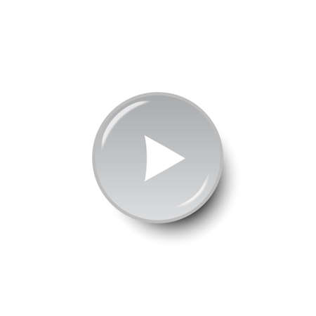 Button Play icon on round background with shadow. Vector sign symbol, web media symbol. Symbol button play video.のイラスト素材