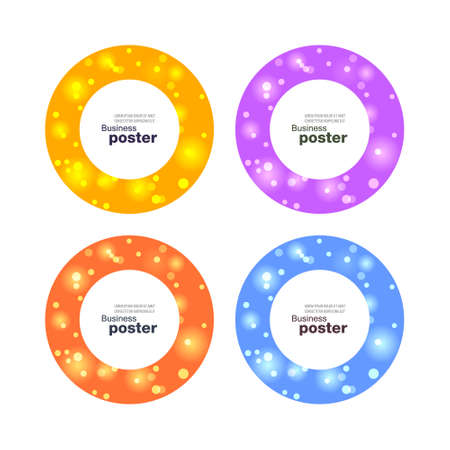 Glitter sticker in circle in color variations. Sale banner with glitter on color background. Vector illustration.のイラスト素材
