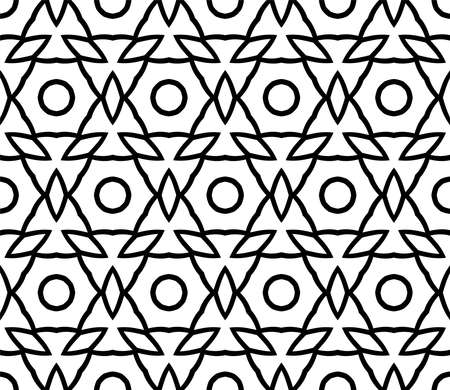 Abstract ornate pattern with decorative motif. Stylish black texture. Seamless geometry illustration.のイラスト素材