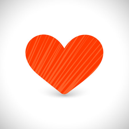 Vector valentine card template with modern heart illustration made from color linesのイラスト素材