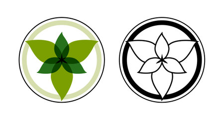 Ornate decorative vector icon. Nature plant vector illustration logo design.のイラスト素材