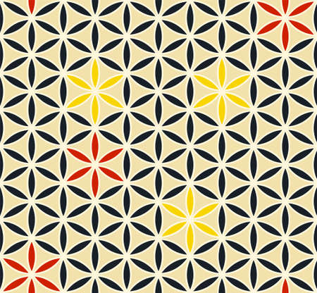 Flower of life seamless pattern, vector illustration. Sacred geometry in flower pattern shape.のイラスト素材