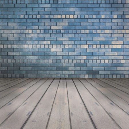 old bricks wall background and wood floor wallpaper textureの写真素材