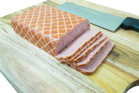 ham on wood cutting board