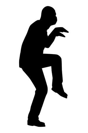 Robber in action silhouette vector on white background, social criminal.のイラスト素材