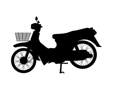 Classic motorcycle silhouette vector isolated on white backgroundのイラスト素材