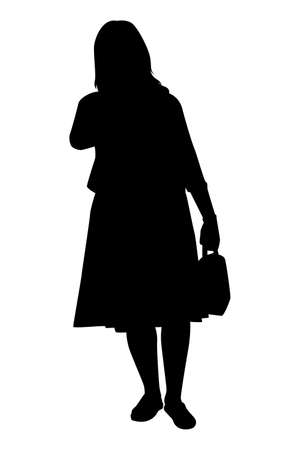 Woman silhouette vector isolated on white backgroundのイラスト素材