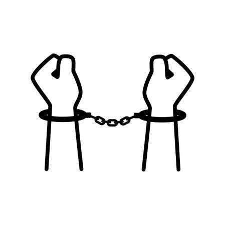 Hand with shackle icon vector isolated on white, sign and symbol.のイラスト素材