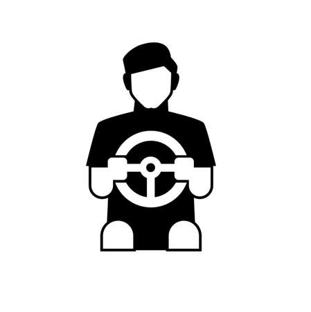 Car driver icon vector isolated on white, sign and symbol illustration.のイラスト素材