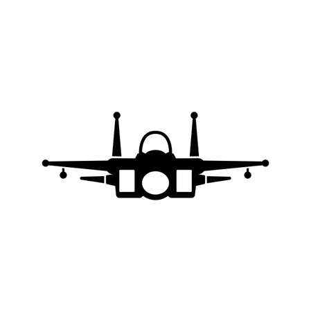 Fighter aircraft icon vector isolated on white, sign and symbol illustration.のイラスト素材