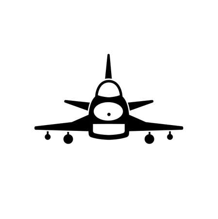 Fighter aircraft icon vector isolated on white, sign and symbol illustration.のイラスト素材