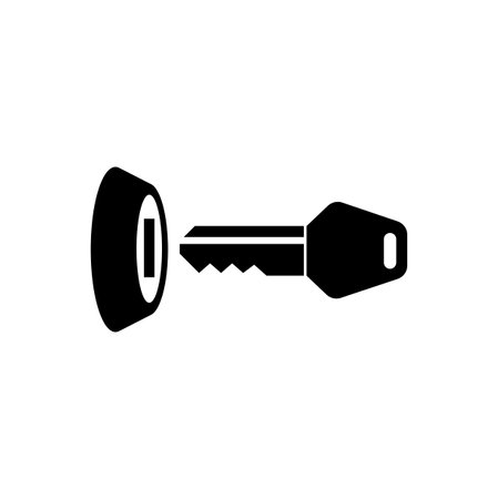 Door key icon vector isolated on white, sign and symbol illustration.のイラスト素材