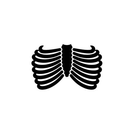 Human ribs icon vector isolated on white, sign and symbol illustration.のイラスト素材