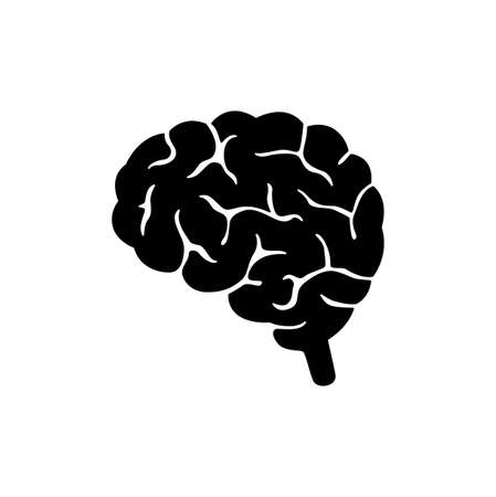 Brain icon vector isolated on white, sign and symbol illustration.のイラスト素材