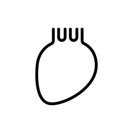 Heart thin icon vector isolated on white, human organ sign and symbol illustration.のイラスト素材