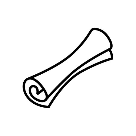 Rolled paper thin icon vector isolated on white, sign and symbol illustration.のイラスト素材