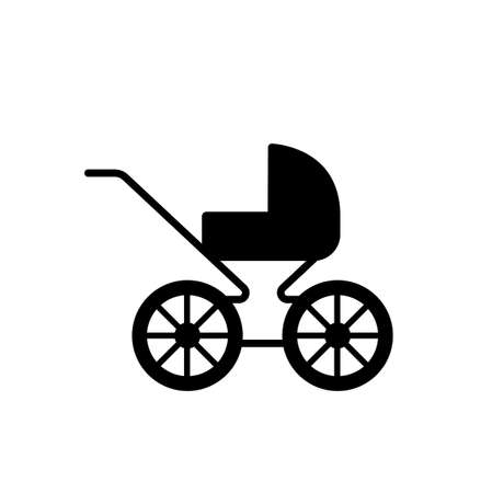 Baby cart icon vector isolated on white, sign and symbol illustration.のイラスト素材