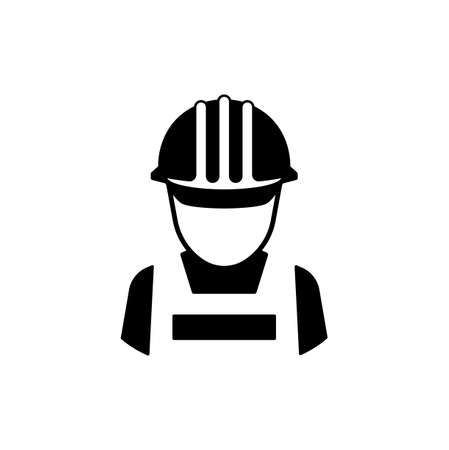 Engineer icon vector isolated on white, person sign and symbol illustration.のイラスト素材