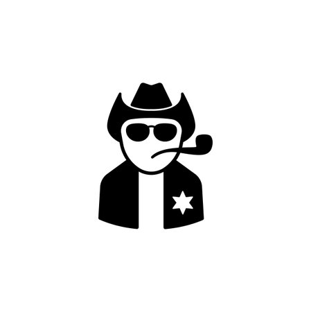 Cowboy icon vector isolated on white, person sign and symbol illustration.のイラスト素材
