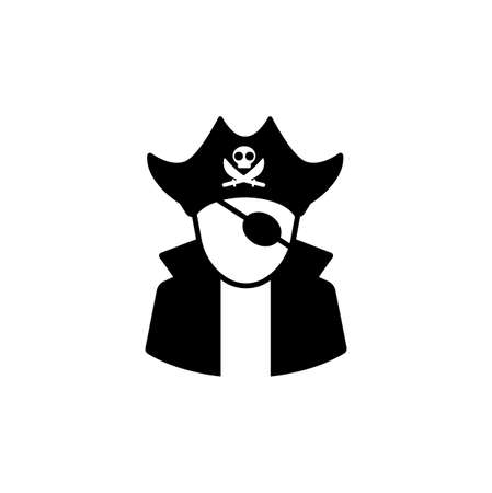 Pirate icon vector isolated on white, person sign and symbol illustration.のイラスト素材