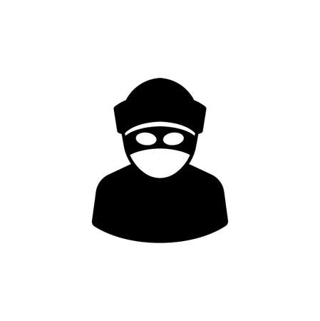 Robber icon vector isolated on white, person sign and symbol illustration.のイラスト素材