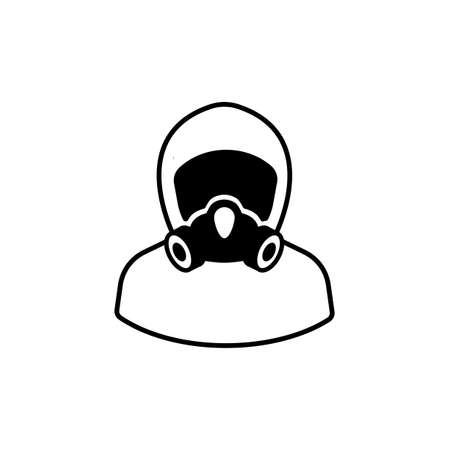 PPE man icon vector isolated on white, person sign and symbol illustration.のイラスト素材