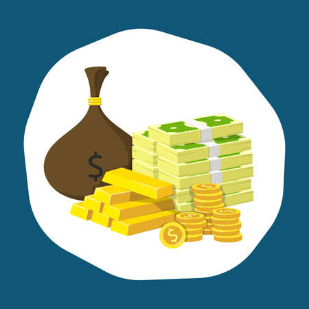 Property collection in trendy flat style, business and finance concept vector illustration, EPS10, UI, color simple graphic design.のイラスト素材