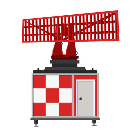 Radar station in trendy flat design isolated vector on white background, Communication equipment technology concept  graphic design.のイラスト素材