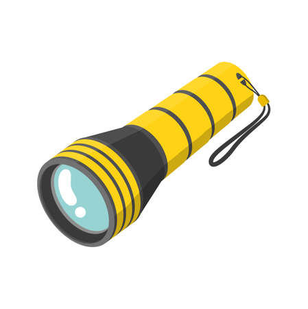 Flashlight in trendy flat design isolated vector on white background, objects  graphic design.のイラスト素材