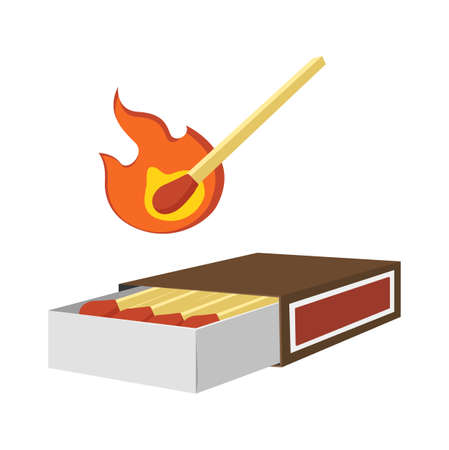 Match in trendy flat design isolated vector on white background, objects  graphic design.のイラスト素材