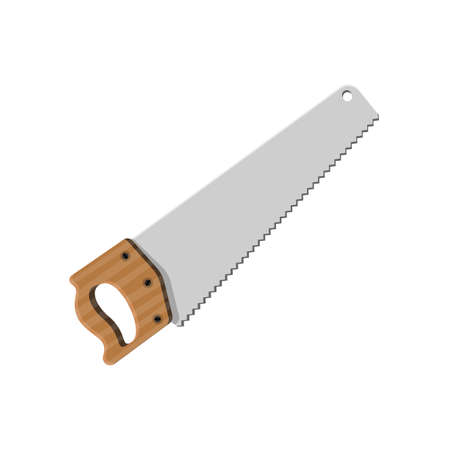 Saw in trendy flat design isolated vector on white background, objects  graphic design.のイラスト素材