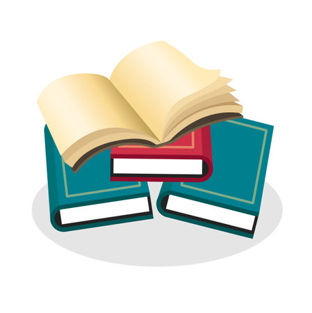 Book stack, education concept, gradient graphics isolated on white background.のイラスト素材
