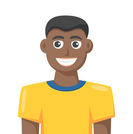 Colorful simple flat vector of young man wears t shirt, sports man, people concept vector illustration.;のイラスト素材