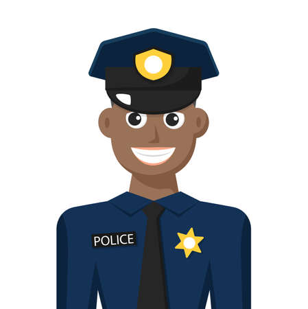 Colorful simple flat vector of policeman, icon or symbol, people concept vector illustration.のイラスト素材