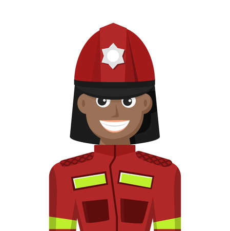 Colorful simple flat vector of firefighter, icon or symbol, people concept vector illustration.のイラスト素材