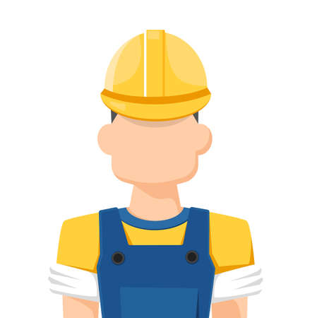 Repair man in simple flat vector. personal profile icon or symbol. people concept vector...