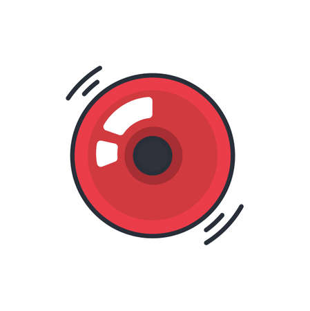 Colored thin icon of emergency bell, industrial concept vector illustration.のイラスト素材